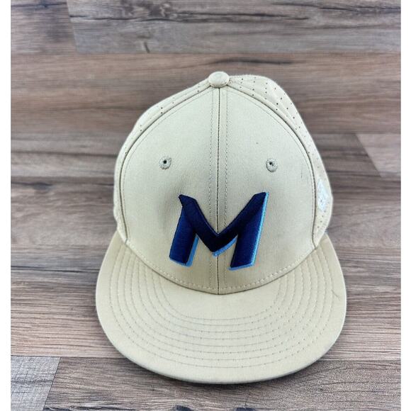 “M” “The Game” Pro Flex Flat Bill Baseball Cap Hat Size SX - Picture 1 of 6